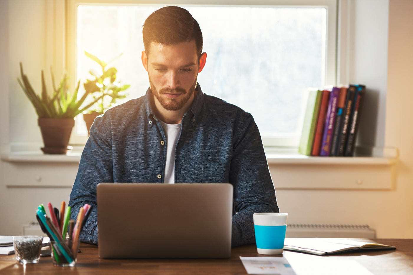 Entrepreneur Working at Laptop 